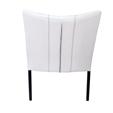 Barrow White Fabric and Black Metal Legs Outdoor Occasional Chair