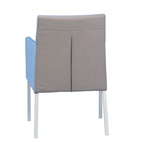 Norman Grey Fabric and White Frame Outdoor Dining Chair
