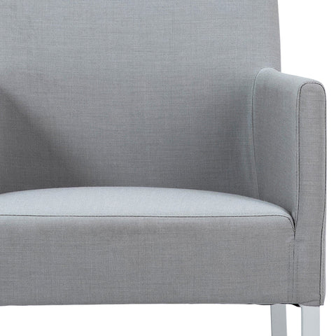 Norman Grey Fabric and White Frame Outdoor Dining Chair