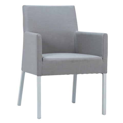 Norman Grey Fabric and White Frame Outdoor Dining Chair