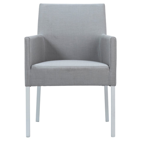 Norman Grey Fabric and White Frame Outdoor Dining Chair