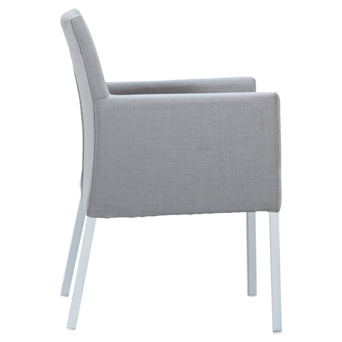 Norman Grey Fabric and White Frame Outdoor Dining Chair