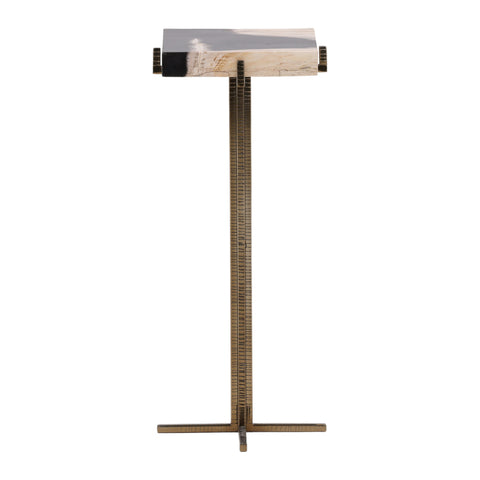 Nyssa Natural, Black, and Brass Side Table