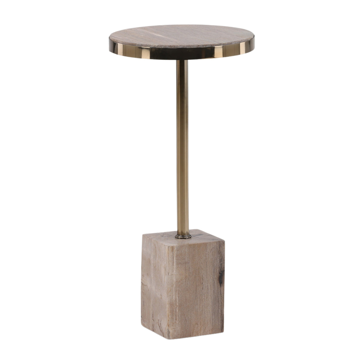Inara Natural and Brass Side Table