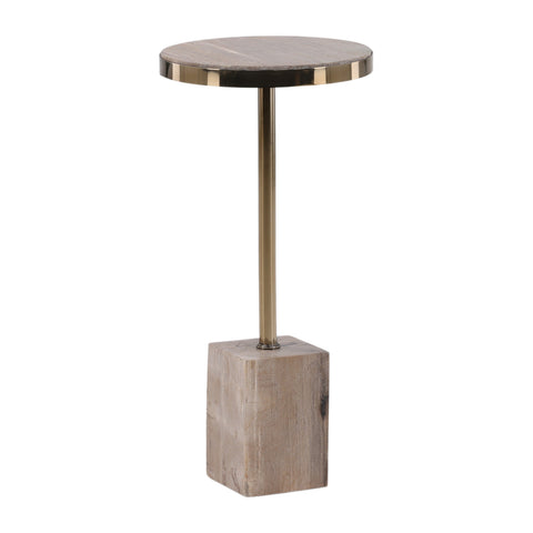 Inara Natural and Brass Side Table