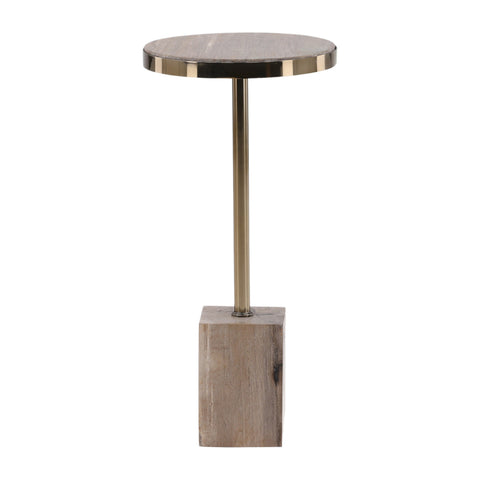 Inara Natural and Brass Side Table