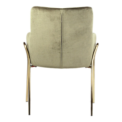 Clement Olive Green Fabric and Brass Metal Legs Dining Chair