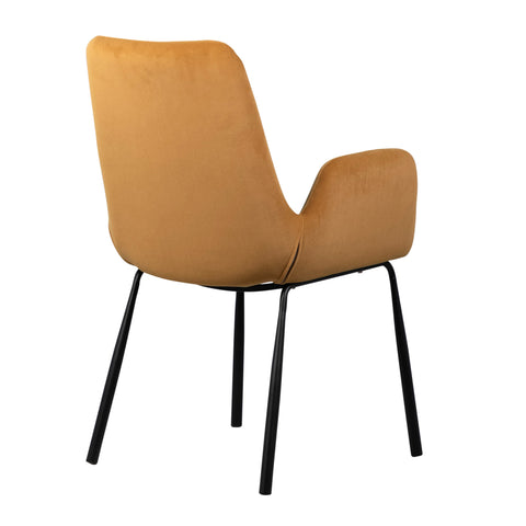 Venice Mustard Upholstery and Black Metal Legs Dining Chair