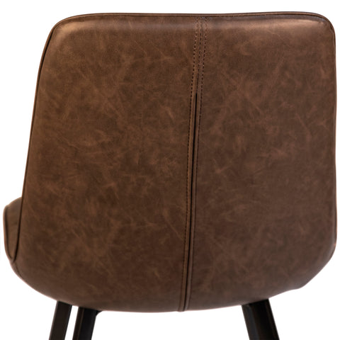Ronald Antique Brown Upholstery and Black Powder Coated Legs Dining Chair Set Of 2