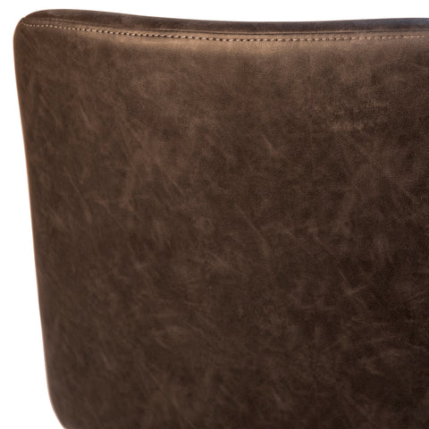 Edda Antique Brown Upholstery and Black Powder Coated Legs Dining Chair