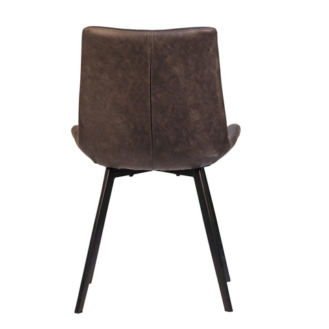 Banon Antique Grey Upholstery and Black Powder Coated Legs Dining Chair Set Of 2