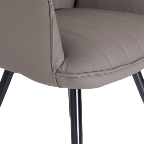Nesbit Grey and Black Powder Coated Legs Dining Chair