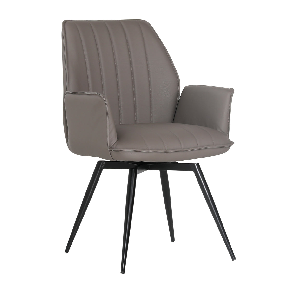 Nesbit Grey and Black Powder Coated Legs Dining Chair