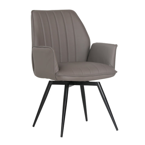 Nesbit Grey and Black Powder Coated Legs Dining Chair