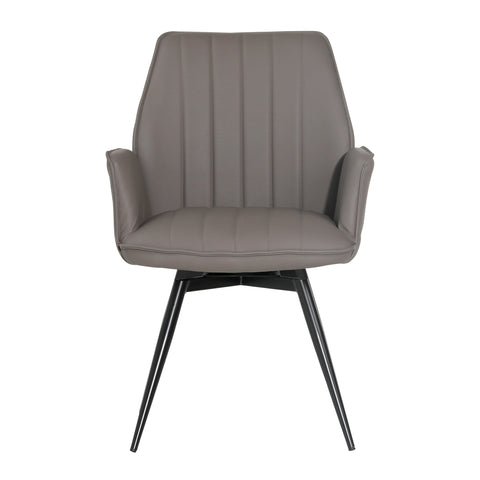 Nesbit Grey and Black Powder Coated Legs Dining Chair