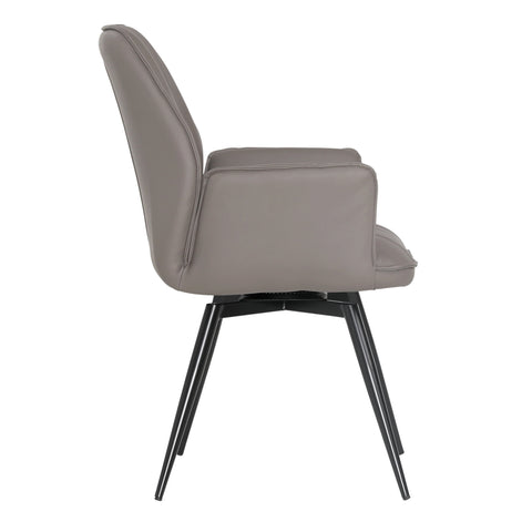 Nesbit Grey and Black Powder Coated Legs Dining Chair