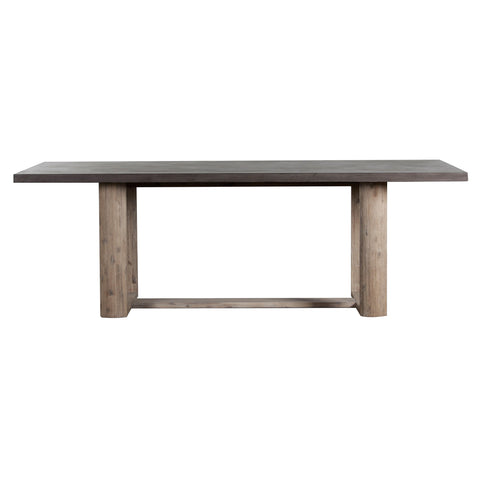 Varza Dark Grey Concrete Finish and Grey Wood Washed Base Outdoor Dining Table Model DOV24008