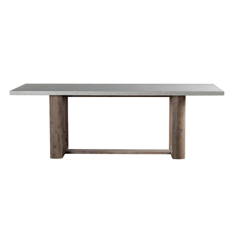 Durano White Terrazzo and Antique Wood Wash Finish Outdoor Dining Table Model DOV24015