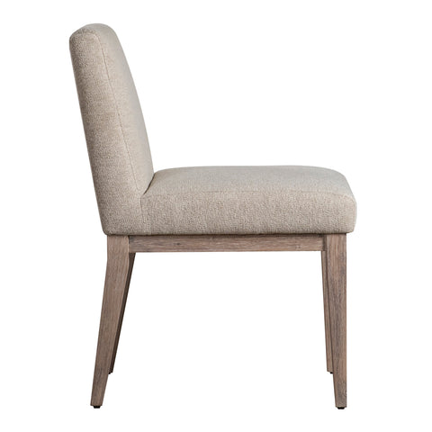 Daisy Natural Warm Wash Legs with Salt and Pepper Upholstery Dining Chair