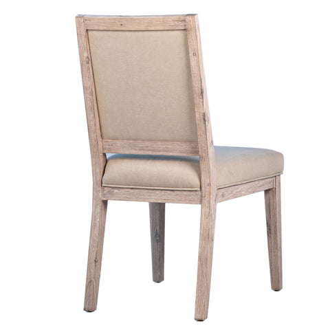 Rafael Light Warm Wash Finish and Sand Color Fabric Dining Chair