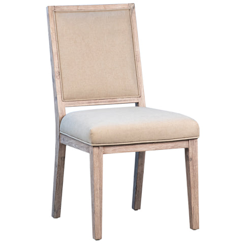 Rafael Light Warm Wash Finish and Sand Color Fabric Dining Chair