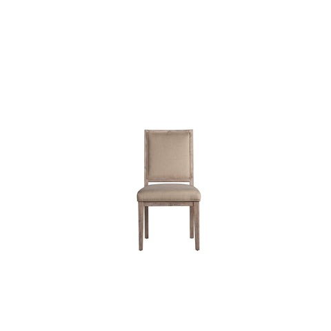 Rafael Light Warm Wash Finish and Sand Color Fabric Dining Chair