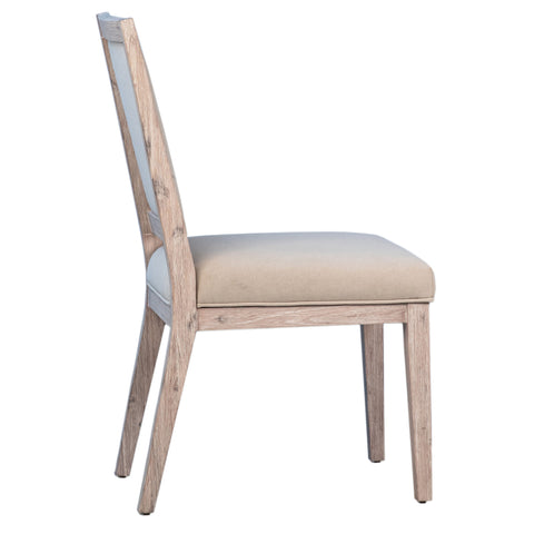Rafael Light Warm Wash Finish and Sand Color Fabric Dining Chair