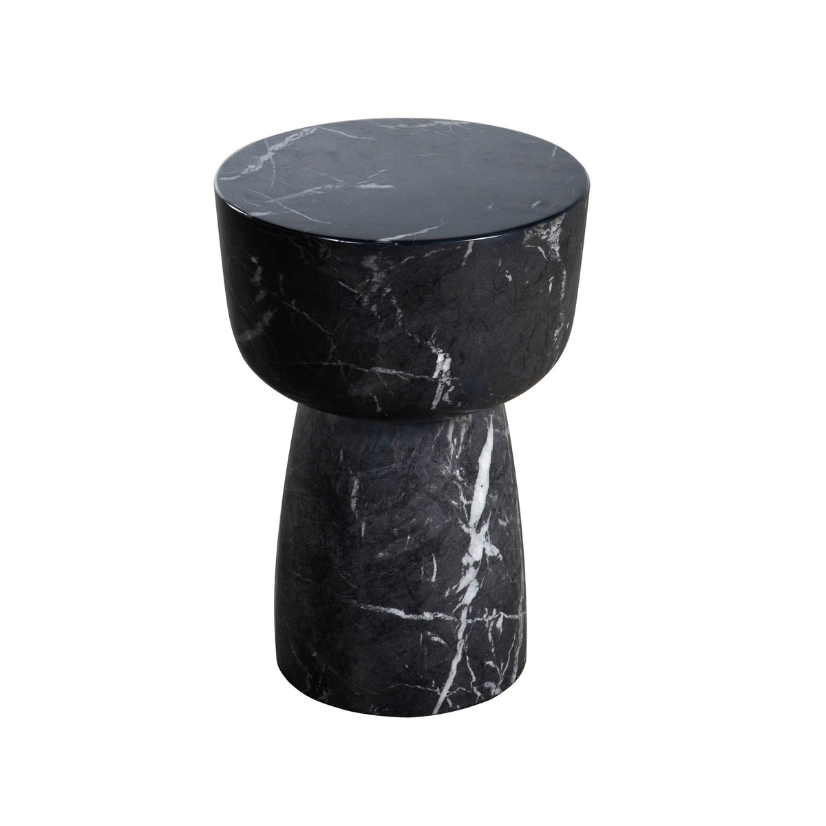 Baltimore Water Transfer Black Marble Print Side Table