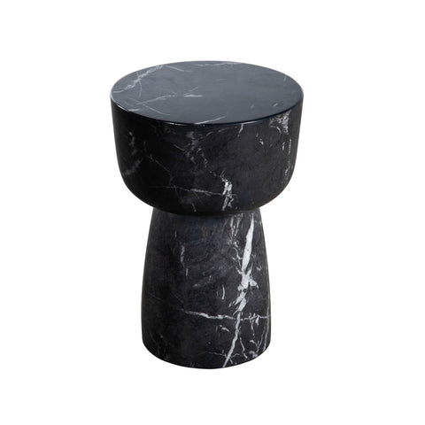 Baltimore Water Transfer Black Marble Print Side Table