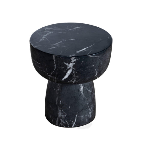 Baltimore Water Transfer Black Marble Print Side Table