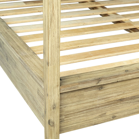 Juliette Natural Warm Wash Finish and Off White Fabric Bed