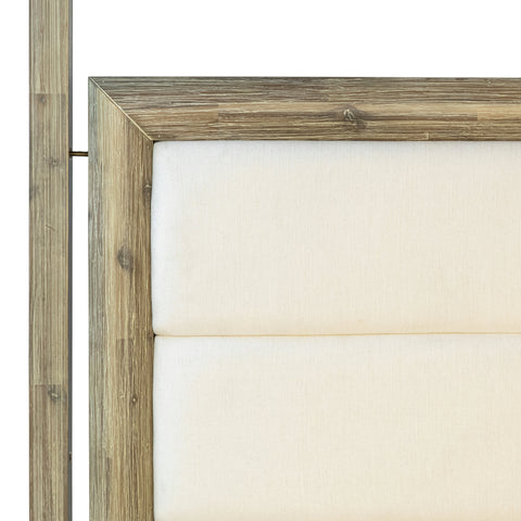 Juliette Natural Warm Wash Finish and Off White Fabric Bed