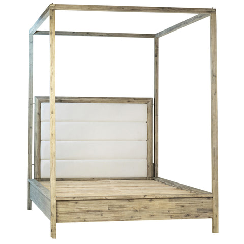 Juliette Natural Warm Wash Finish and Off White Fabric Bed