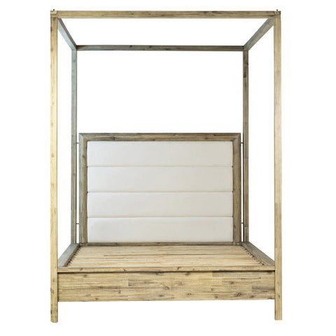 Juliette Natural Warm Wash Finish and Off White Fabric Bed