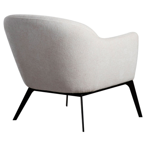 Garza Cream Upholstery with Matte Black Legs Occasional Chair