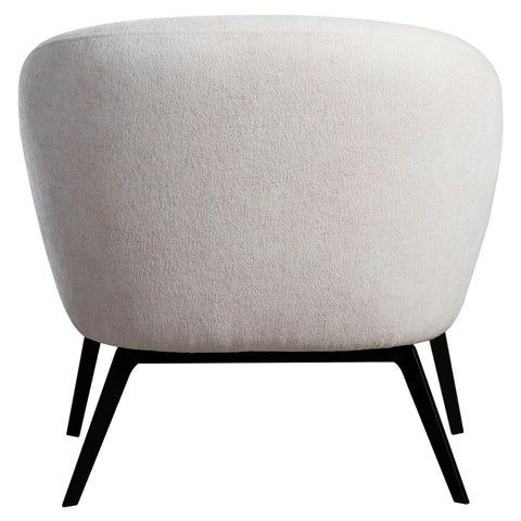 Garza Cream Upholstery with Matte Black Legs Occasional Chair