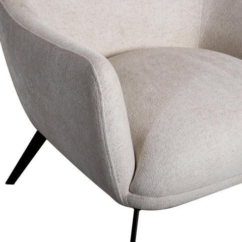 Garza Cream Upholstery with Matte Black Legs Occasional Chair