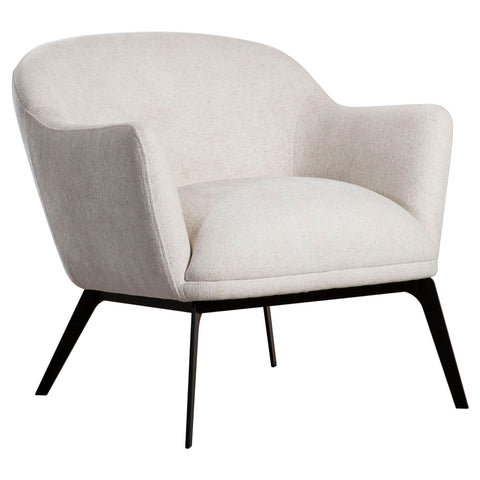 Garza Cream Upholstery with Matte Black Legs Occasional Chair