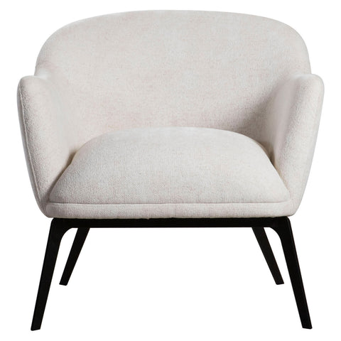 Garza Cream Upholstery with Matte Black Legs Occasional Chair