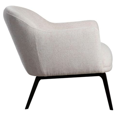 Garza Cream Upholstery with Matte Black Legs Occasional Chair