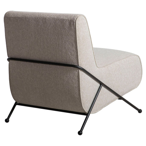 Roland Light Sand Upholstery with Matte Black Metal Legs Occasional Chair