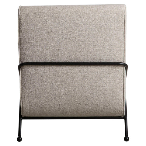 Roland Light Sand Upholstery with Matte Black Metal Legs Occasional Chair