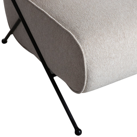 Roland Light Sand Upholstery with Matte Black Metal Legs Occasional Chair