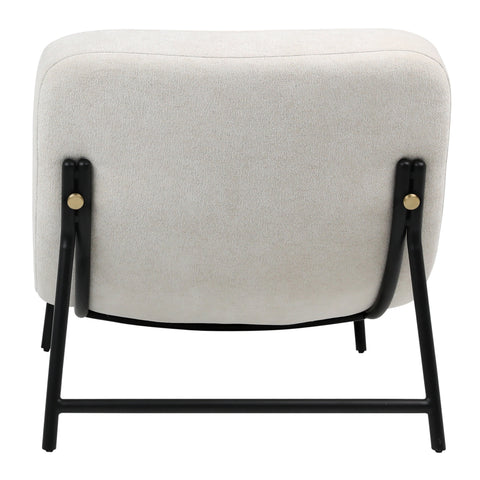 Stephen Cream Upholstery with Matte Black Metal Legs Occasional Chair