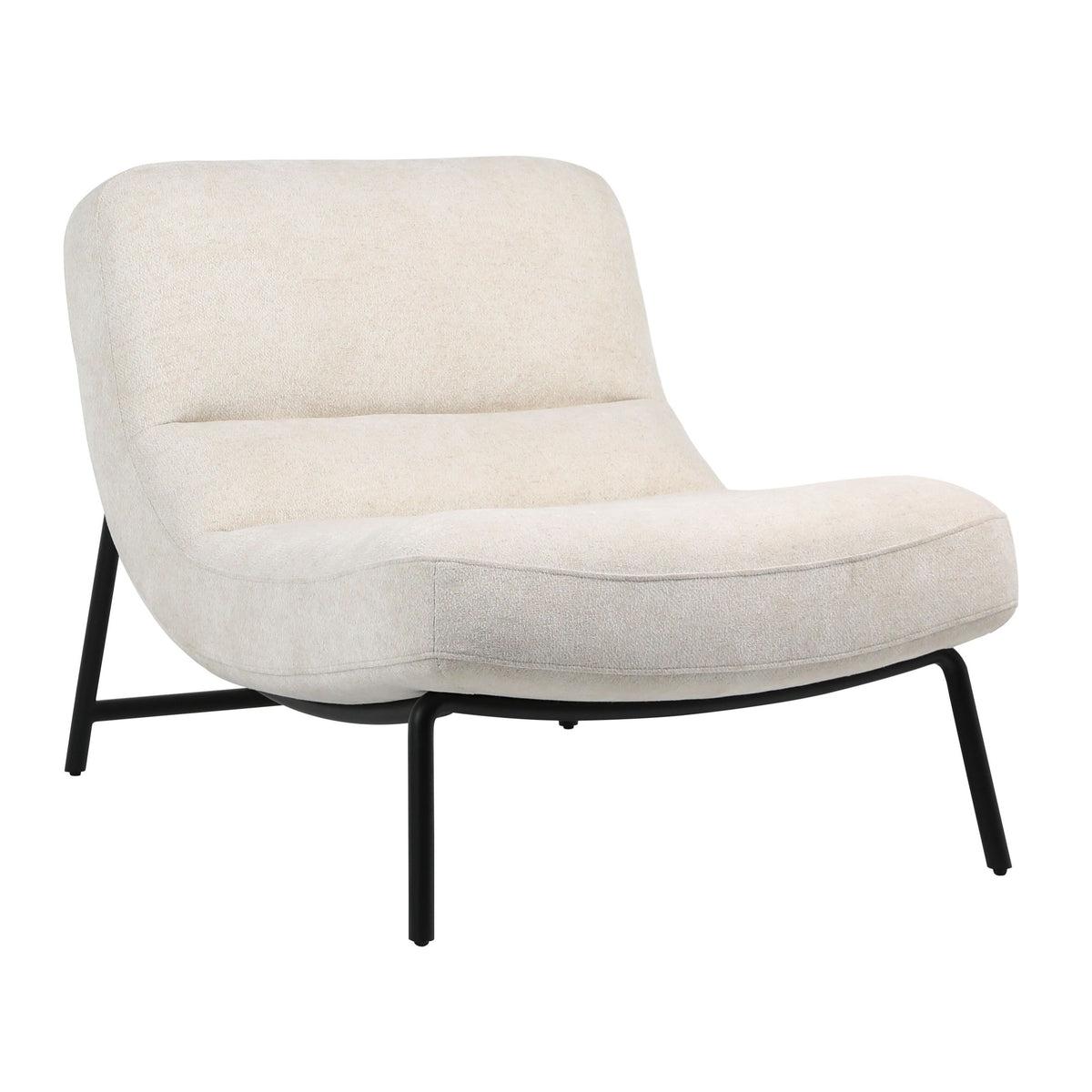 Stephen Cream Upholstery with Matte Black Metal Legs Occasional Chair