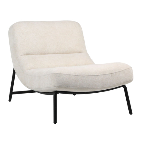 Stephen Cream Upholstery with Matte Black Metal Legs Occasional Chair