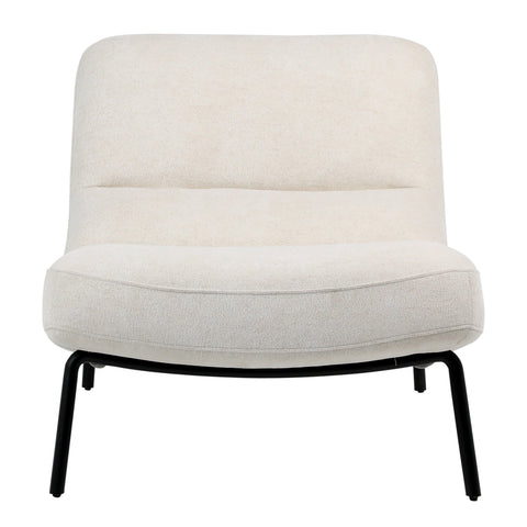 Stephen Cream Upholstery with Matte Black Metal Legs Occasional Chair
