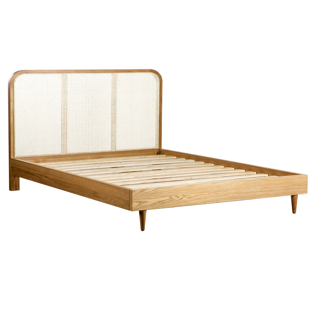 Ingrid Natural Finish and White Wicker Bed