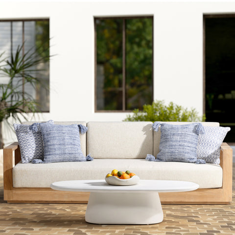 Turell Ivory Finish Outdoor Coffee Table