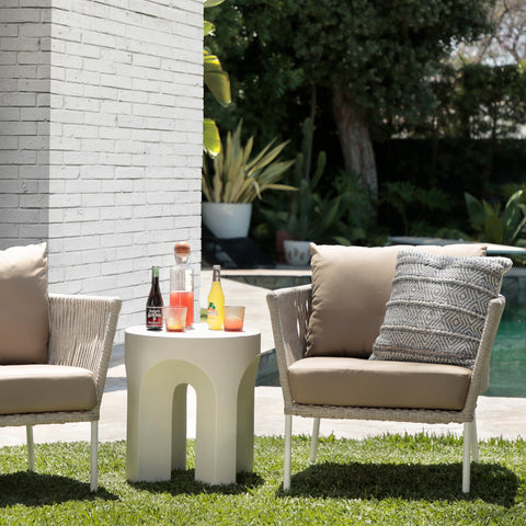 Hutchins Ivory Outdoor Side Table
